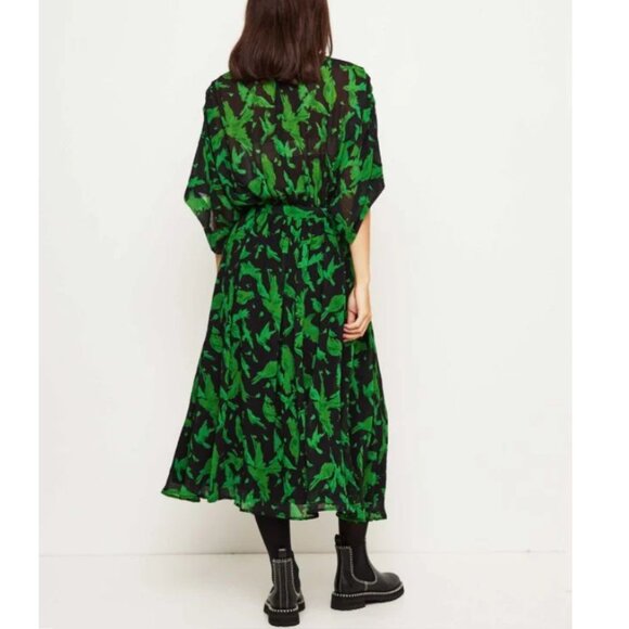 Essentiel Antwerp Women's Green 3/4 Sleeve Oversized Evray Wrap Dress Size M - Picture 2 of 6